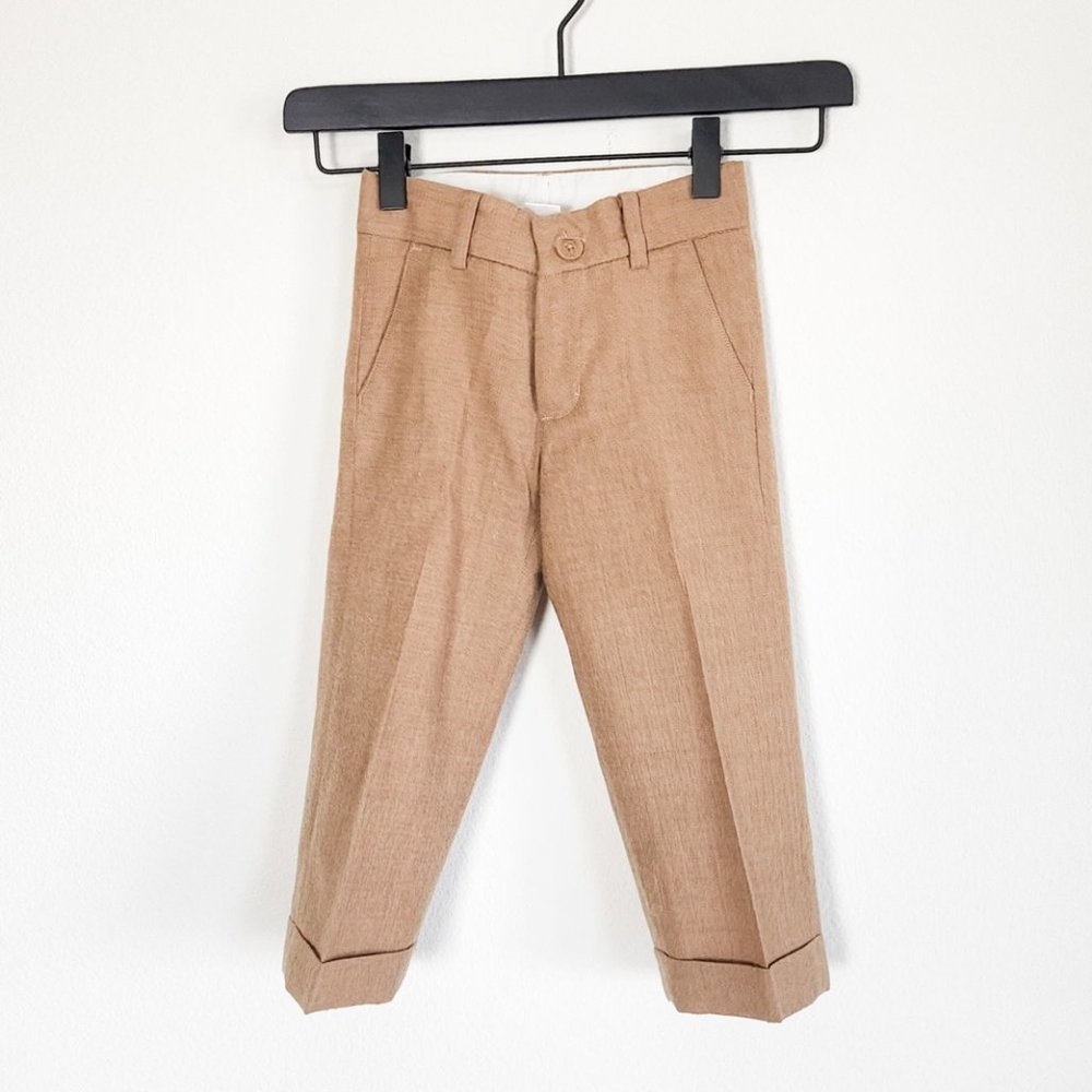 Janie and Jack Boys Tan Wool Pants